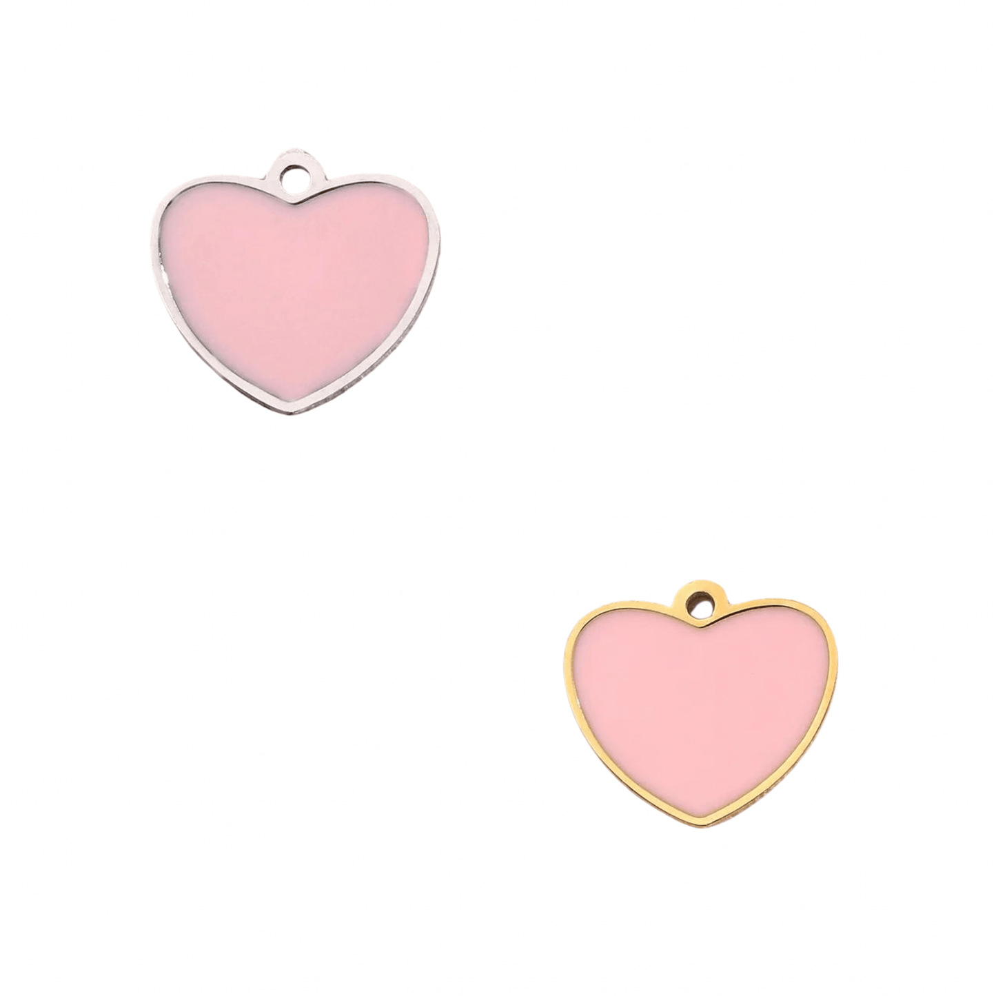 Breloque coeur rose