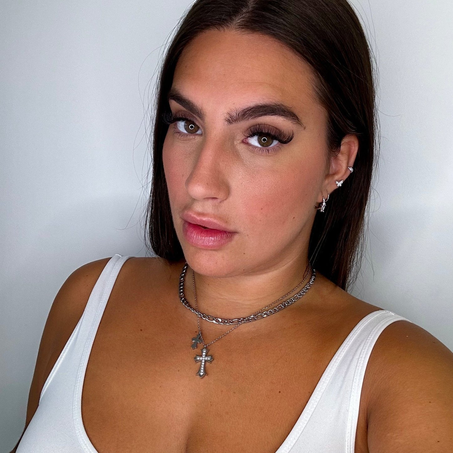 Boucle d'oreille Adore you blanc