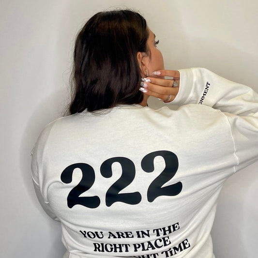 White oversized angel crewneck